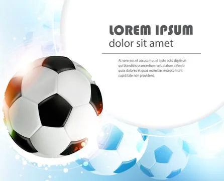 Soccer ball on  blue background Stock Illustration
