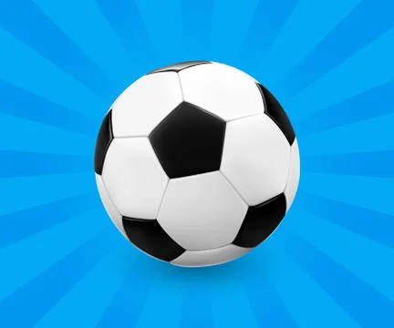 Soccer ball on blue background Stock Illustration