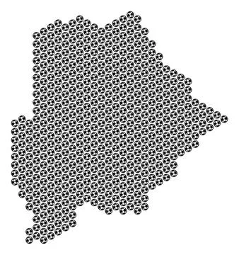 Soccer Ball Botswana Map Mosaic 스톡 일러스트