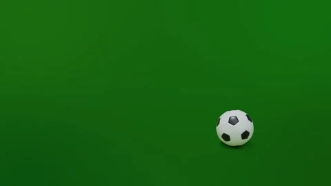 Soccer ball bouncing and stopping on green gradient background Stock Footage 335659684