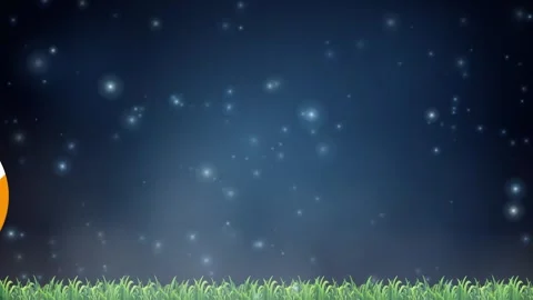 Soccer Ball Bouncing Over Grass Against a Glowing Night Sky Background Stock Footage 340194482