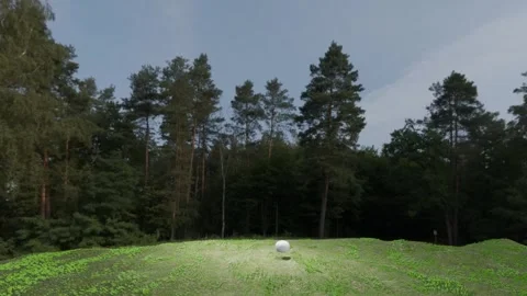 A soccer ball bouncing on an uneven, grassy field. Stock Footage 330759168