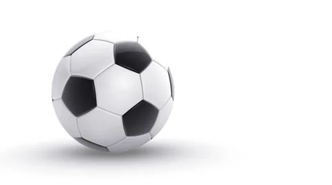 Soccer ball bouncing on white background with alpha matte Stock Footage 39614179