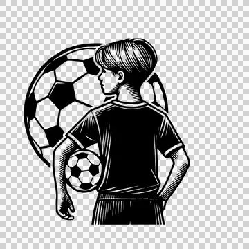 Soccer Ball Child Holding Before Pattern shirt shorts Stock Illustration