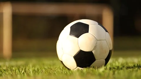 Soccer ball coming into the scene Stock Footage 44039927