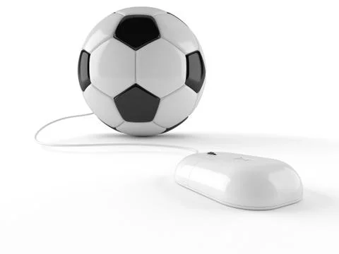 Soccer ball with computer mouse Stock Illustration