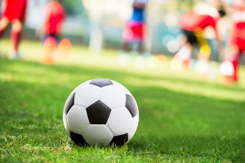 Soccer ball in court Stock Photos