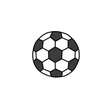 Soccer ball doodle icon, vector color illustration Stock Illustration