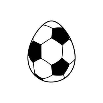 Soccer Ball Egg Silhouette. Vector icon. Stock Illustration