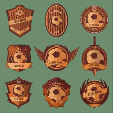 Soccer ball emblems Stock Illustration