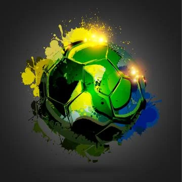 Soccer ball explosion Stock Illustration