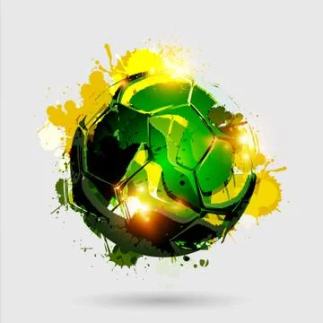 Soccer ball explosion white Stock Illustration