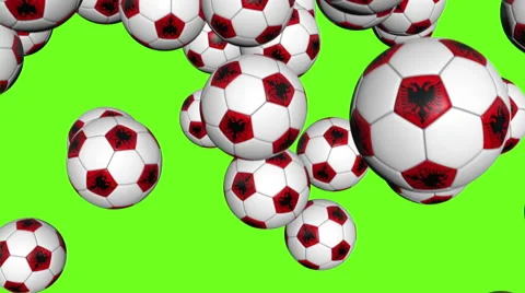 Soccer ball falling on green background, Albania Stock-Footage 42217654