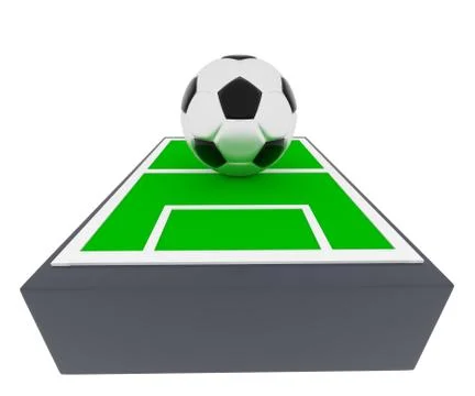 Soccer ball on a field, 3d render Stock Illustration