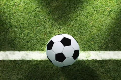 Soccer ball on the field Illustrazione stock