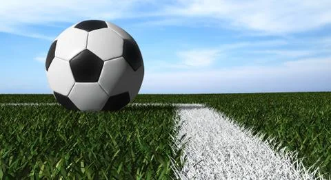 Soccer ball on the field Stock Illustration