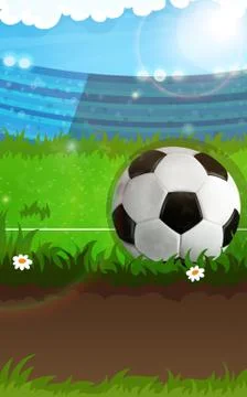 Soccer ball on the field Stock Illustration