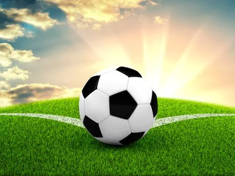Soccer ball on the field Stock Illustration