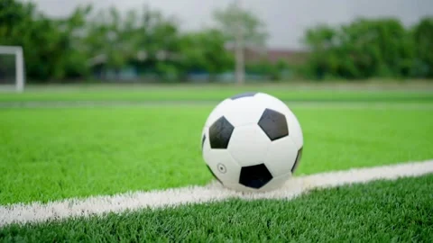 Soccer Ball on the Field Inside the Stadium Stock Footage 292789421
