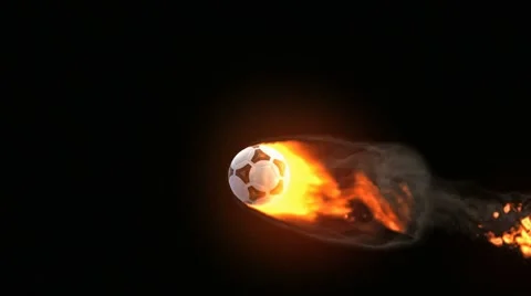Soccer ball on fire Stock Footage 8657961