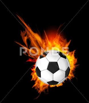 Soccer ball on fire Stock Illustration