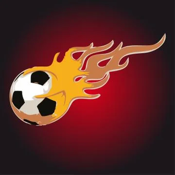 Soccer ball on fire Stock Illustration