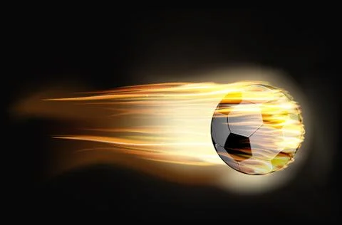 Soccer ball on fire イラスト素材