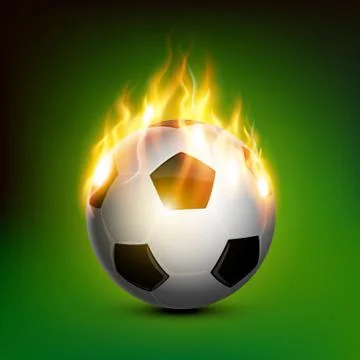 Soccer ball on fire Stock Illustration