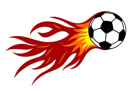 Soccer ball in fire Stock Illustration