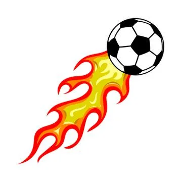 Soccer ball in fire Stock Illustration