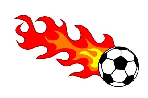 Soccer ball in fire Stock Illustration