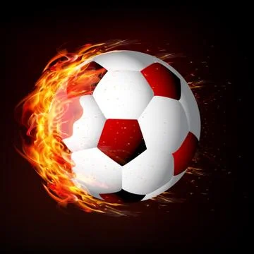 Soccer ball on fire Stock Illustration