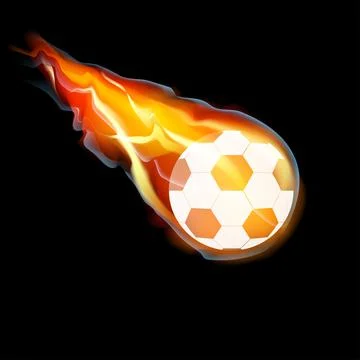Soccer ball in fire Stock Illustration