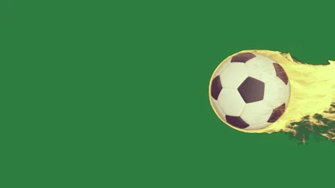 Soccer ball on is fire isolated on green screen background 動画素材 336948899