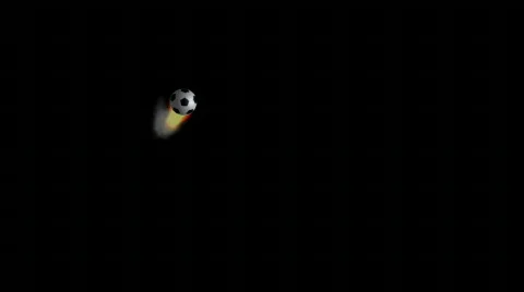 Soccer ball with fire trail with Alpha Stock Footage 115064
