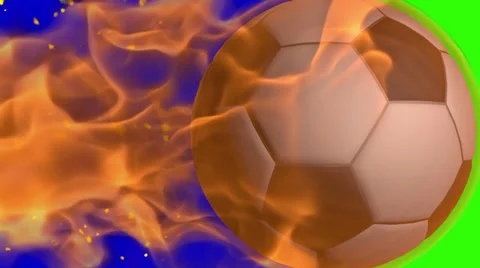 Soccer Ball on Fire, Transition video Stock Footage 35169750
