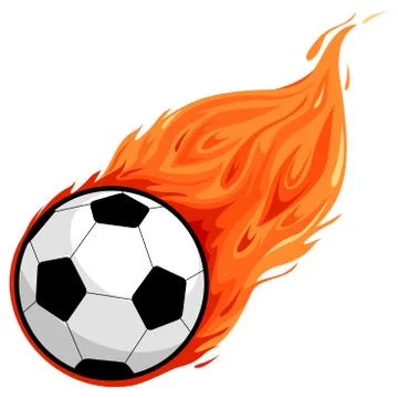 Soccer ball on fire. Vector illustration Illustrazione stock