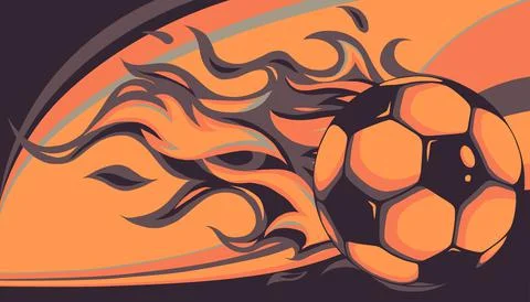 Soccer ball on fire vector illustration design Stock Illustration