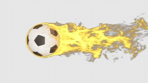 Soccer ball fireball - 3d render with alpha channel. Stock Footage 228822100
