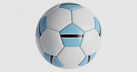 Soccer ball with flag of Botswana , black background loop alpha Trasparent 3D Stock Footage 229684004