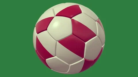 A soccer ball with the flag of denmark and on green background isolated on Stock Footage 336949003