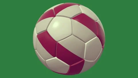 A soccer ball with the flag of denmark and danish isolated on green screen Stock Footage 336949078