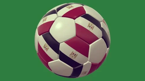 A soccer ball with the flag of egypt and isolated on green screen background Stock Footage 336948992