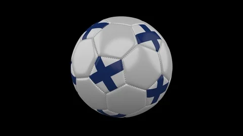 Soccer ball with flag Finland, loop alpha Stock Footage 103131920