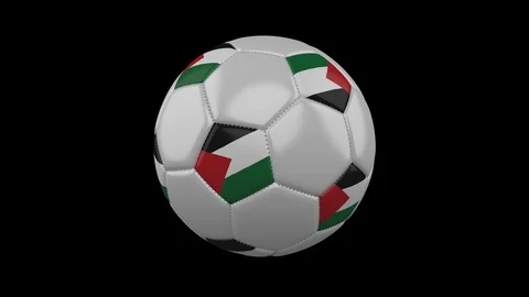 Soccer ball with flag Palestine, alpha l... | Stock Video | Pond5