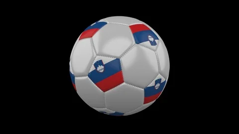 Soccer ball with flag Slovenia, loop alpha Stock Footage 103075340