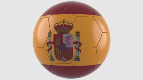 Soccer Ball with Flag of Spain Stock Footage 269347994