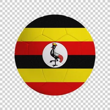 Soccer ball with flag of Uganda Illustrazione stock