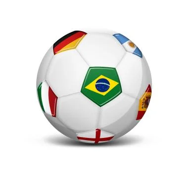 Soccer ball with flags Stock Illustration