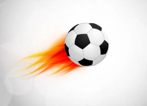 Soccer ball with flame Stock Illustration